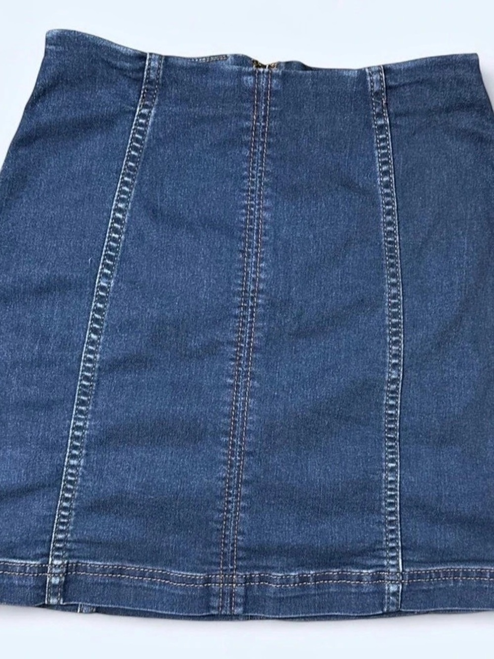 Free People Zip to It Denim Mini Skirt
